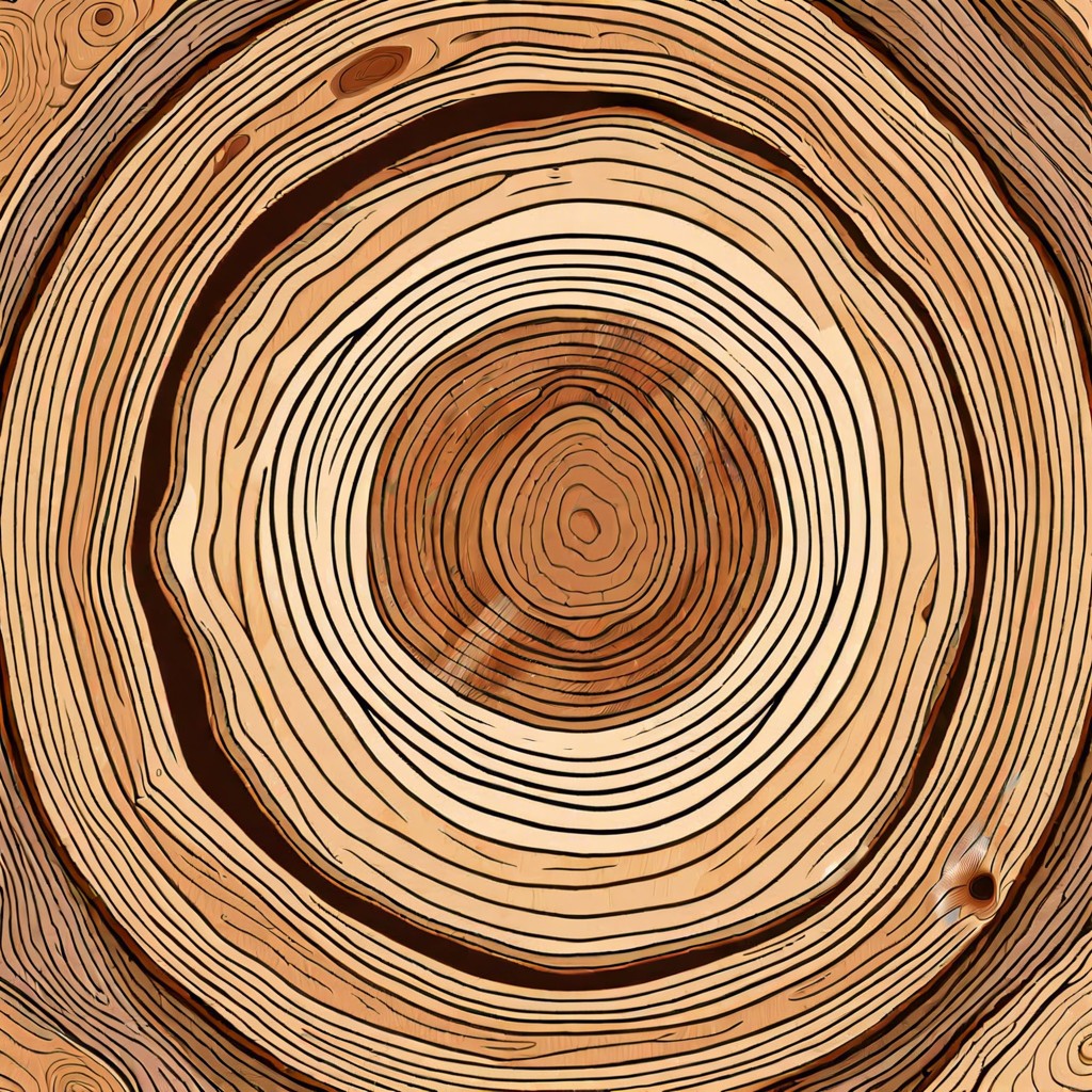 tree rings with detailed wood grain