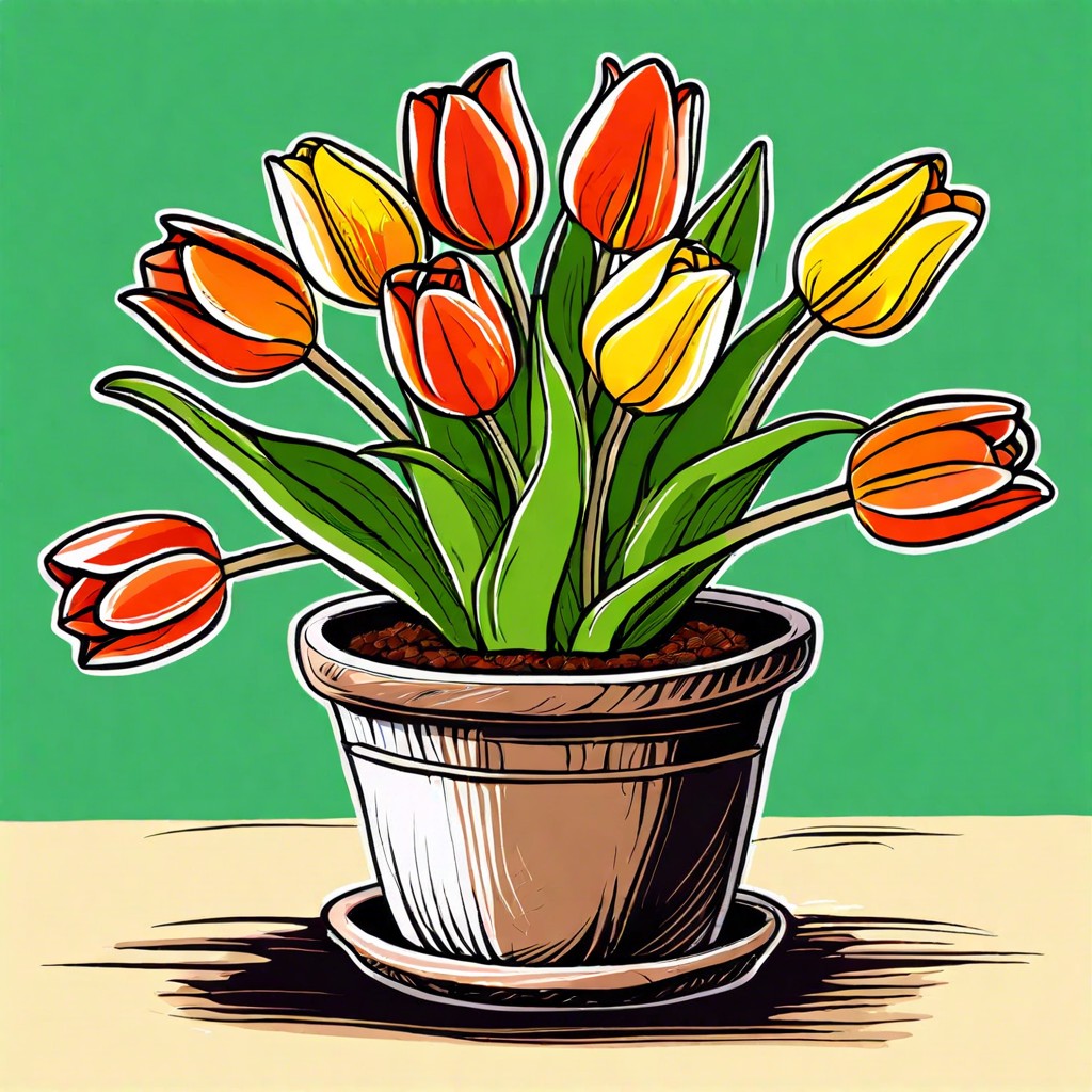 tulip in a pot
