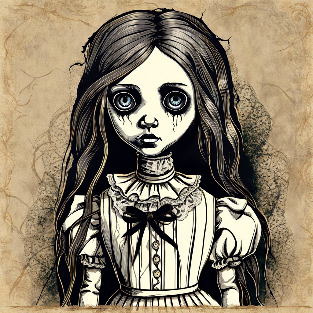 twisted doll with missing eyes
