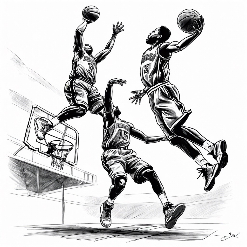 two players in mid air fighting for a rebound
