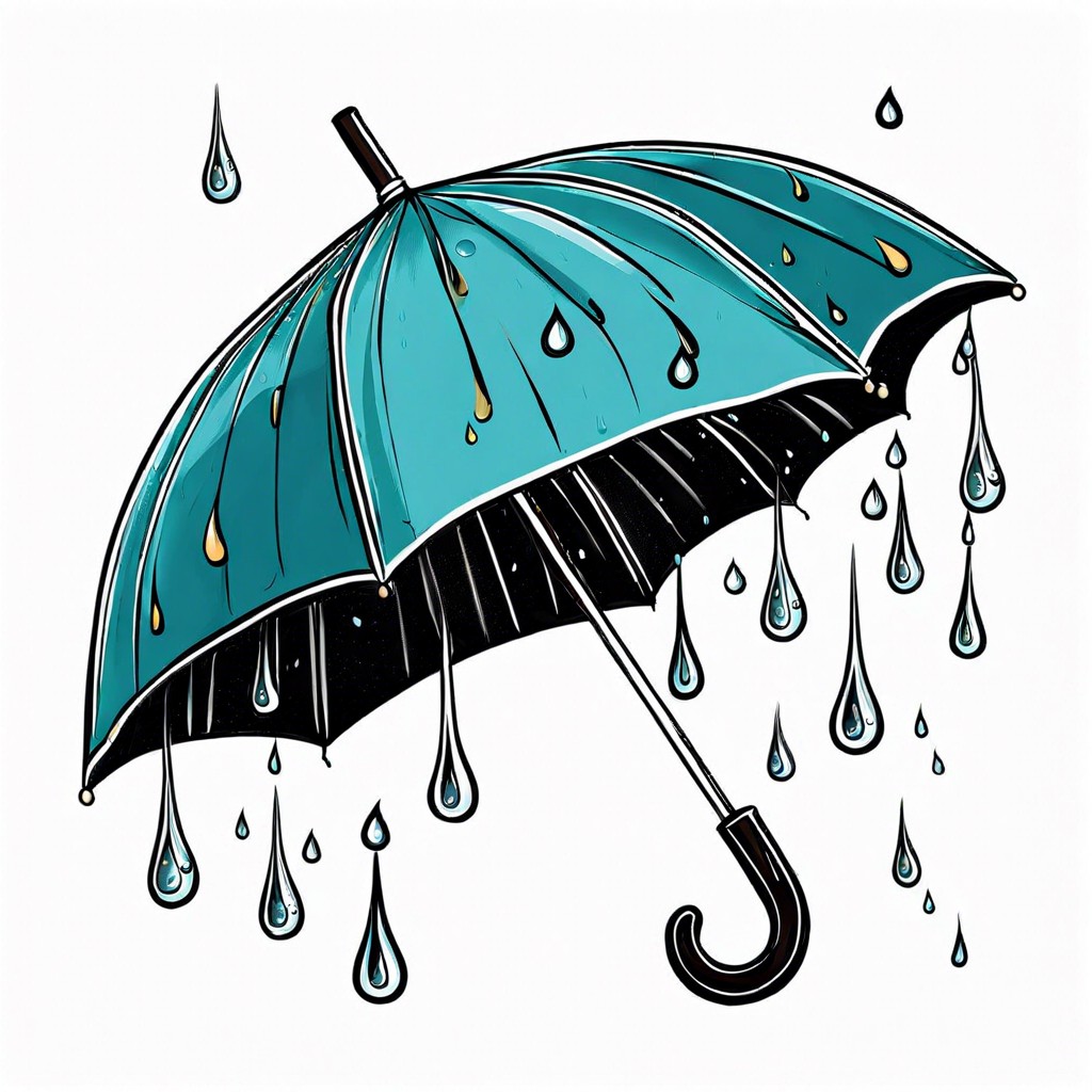 umbrella with raindrops