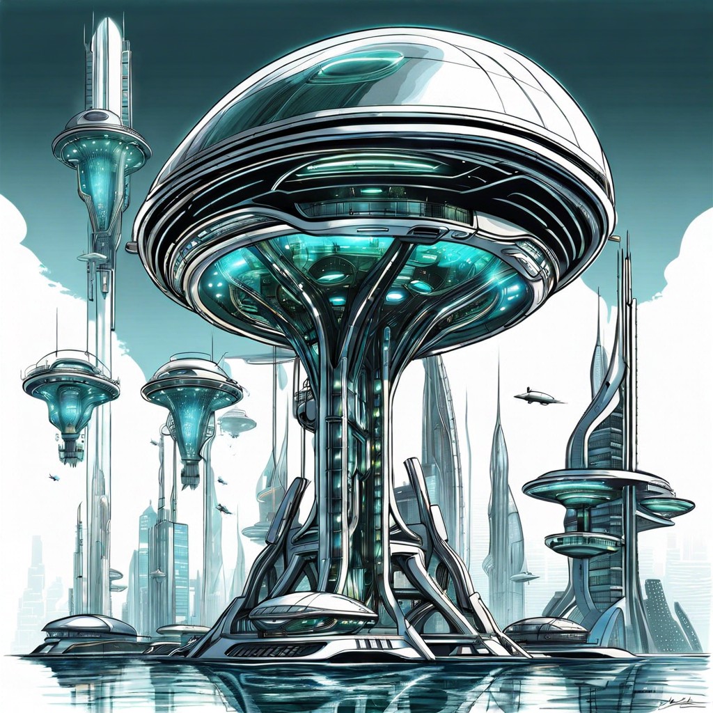 underwater cities with futuristic elements