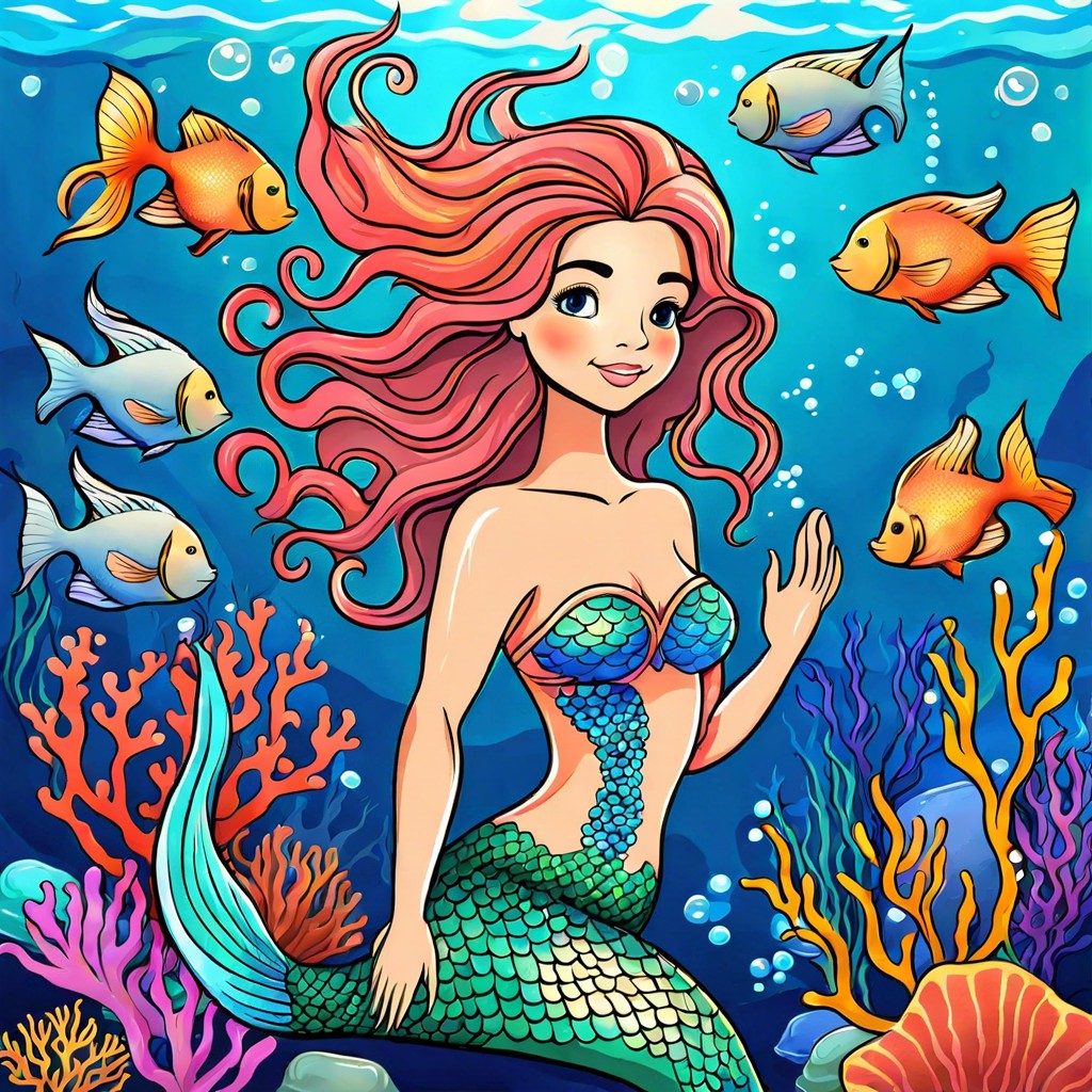 underwater scene with a mermaid