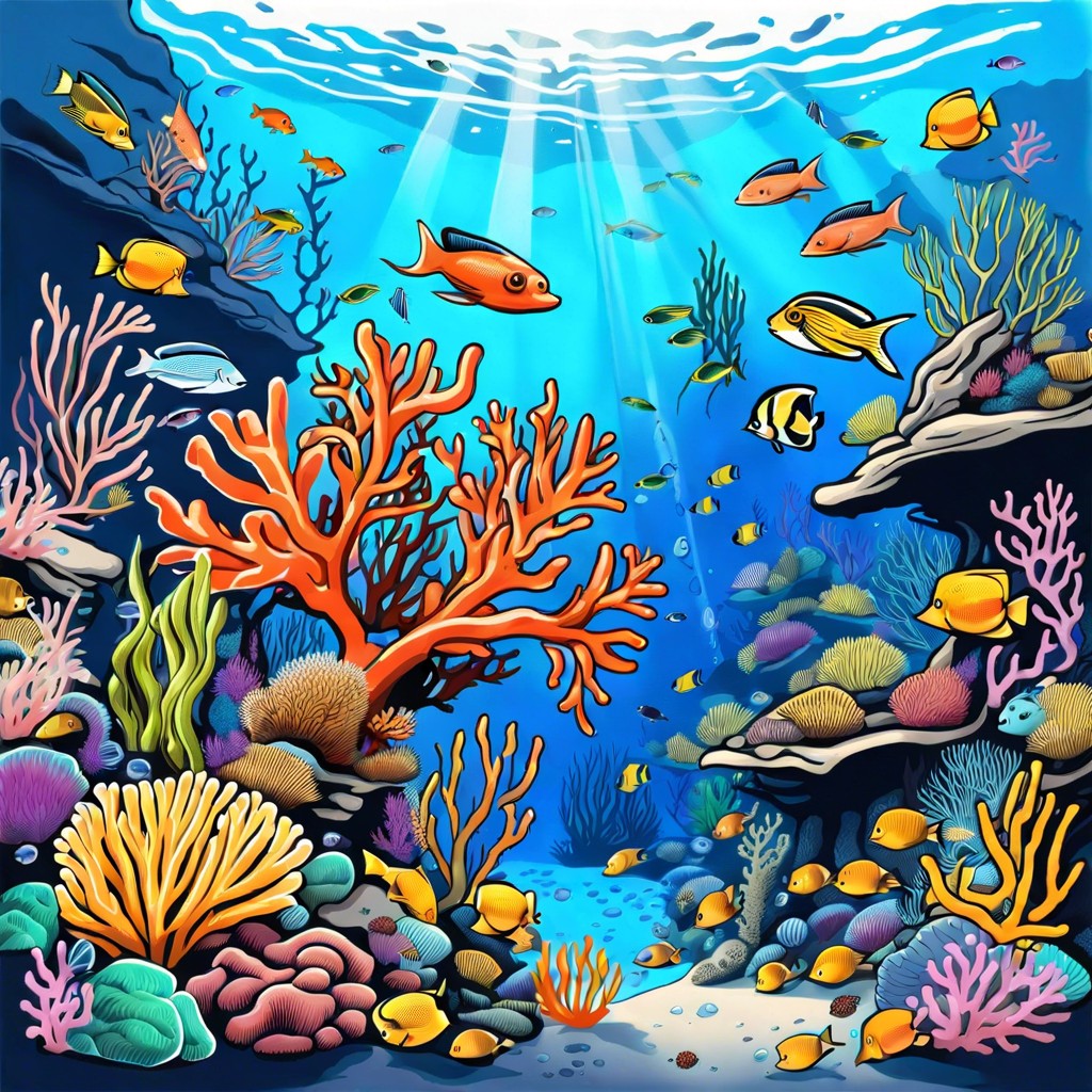 underwater scene with fish