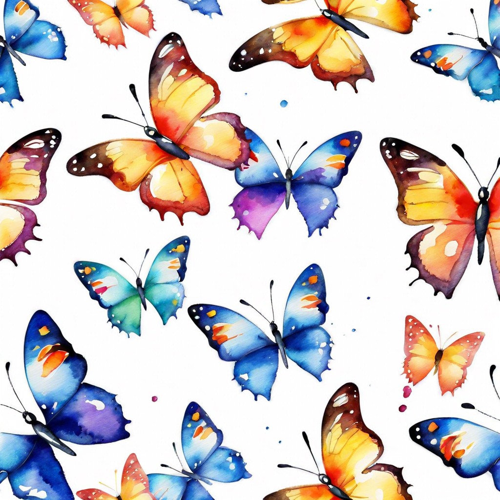 watercolor splash butterfly with vibrant hues