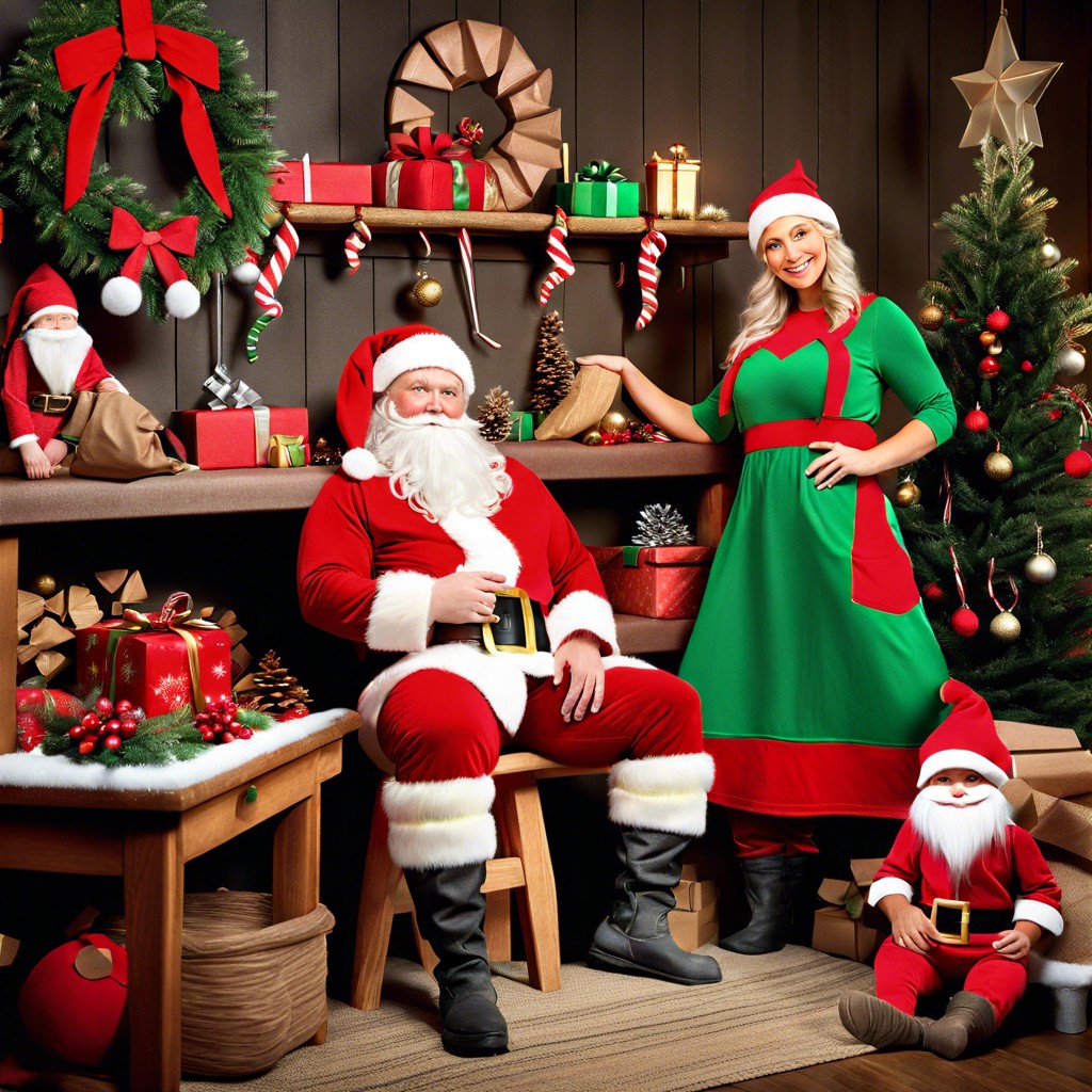 whimsical santas workshop with elves