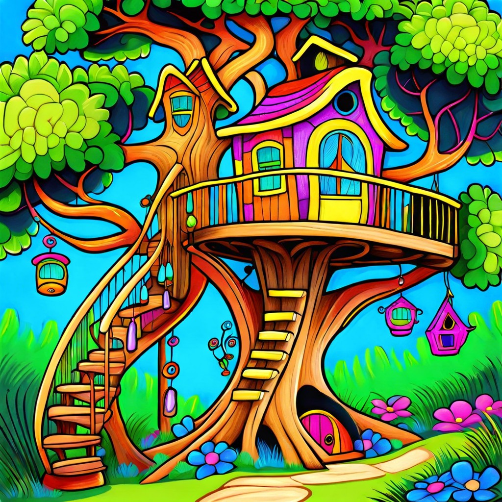 whimsical treehouses in enchanted forests