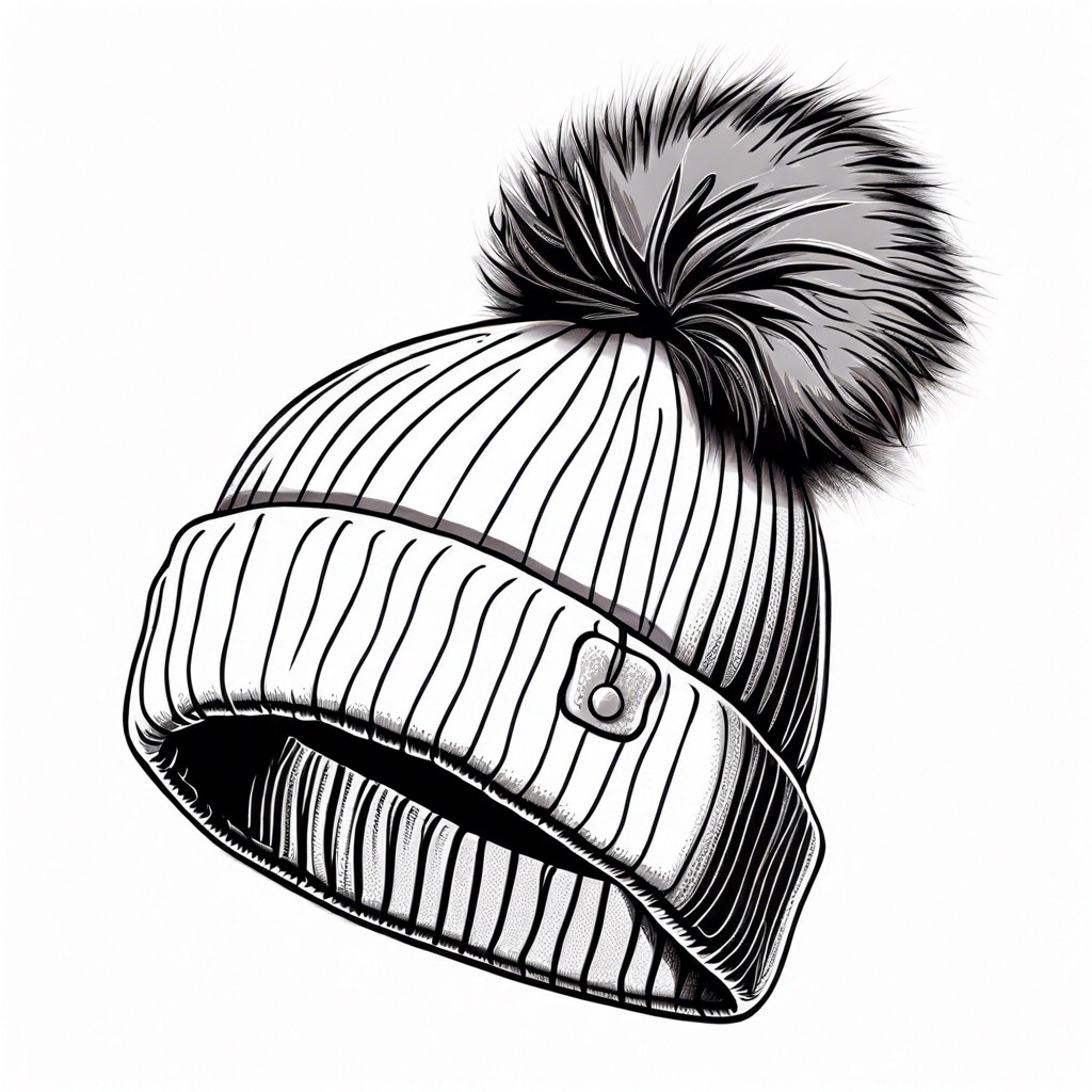 winter hat with a fluffy pom pom