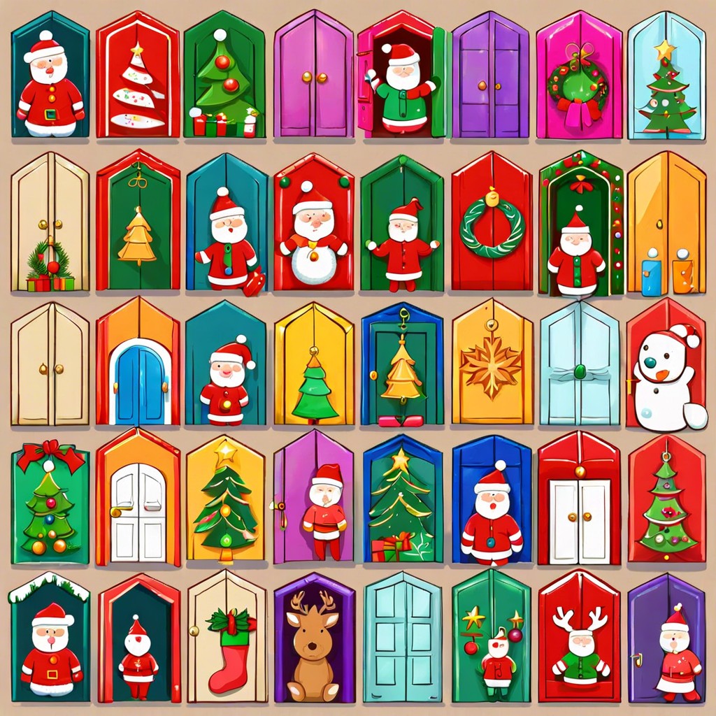 advent calendar with doors that open to reveal different drawings