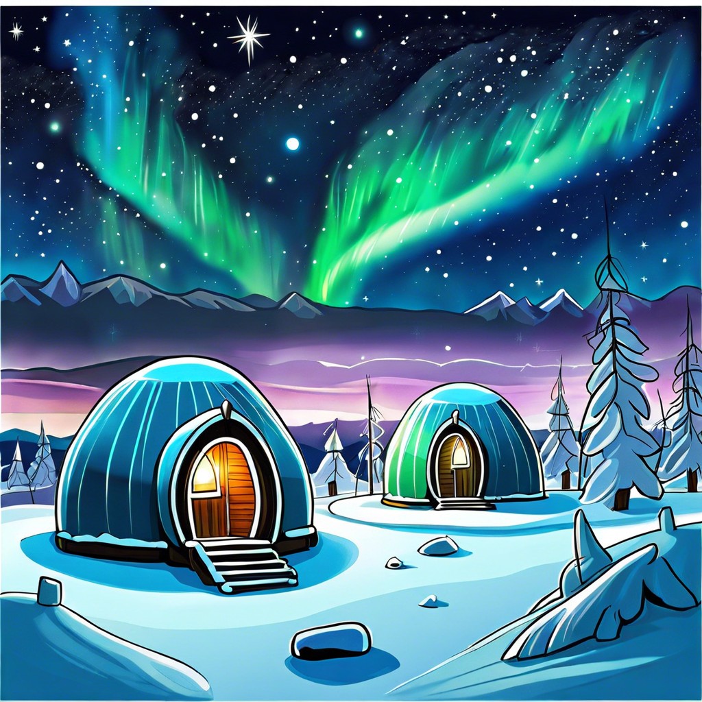 arctic community living inside transparent igloos