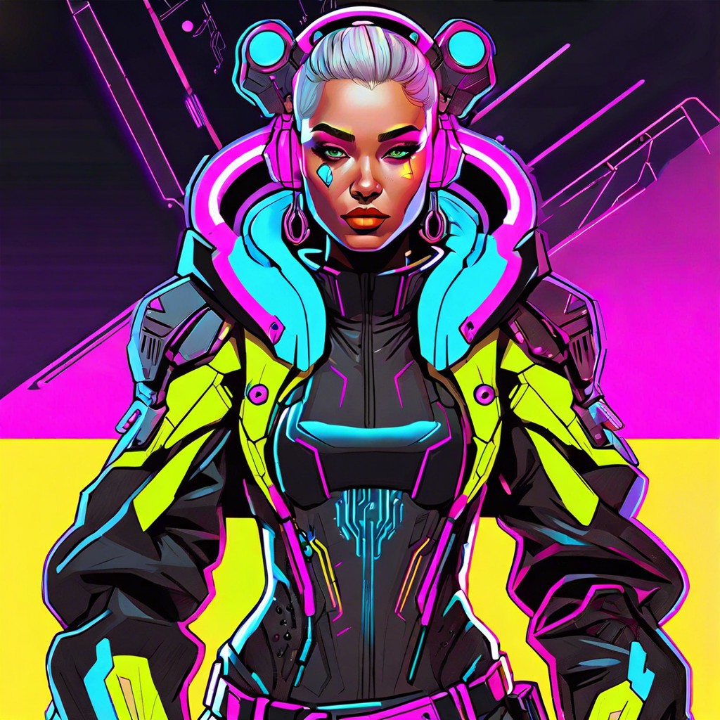 cyberpunk outfits with neon accents
