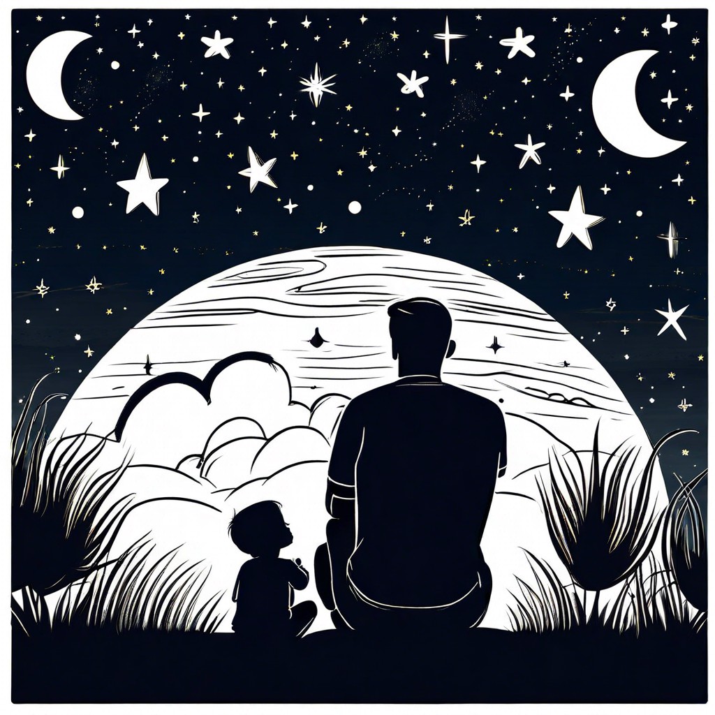 dad and child stargazing