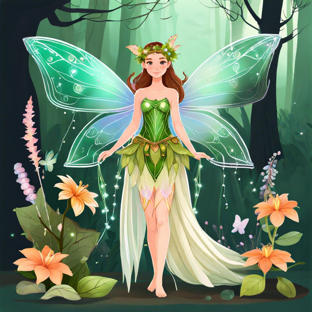 ethereal fairy costumes with natural elements