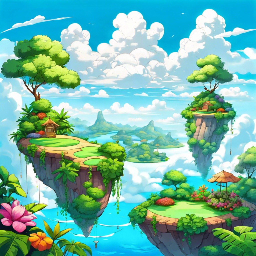 floating garden islands in the sky