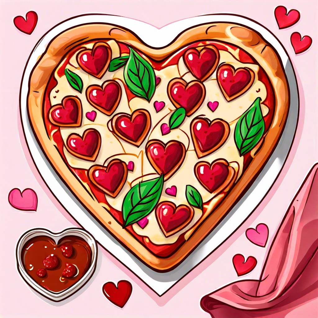 heart pizza with pepperoni