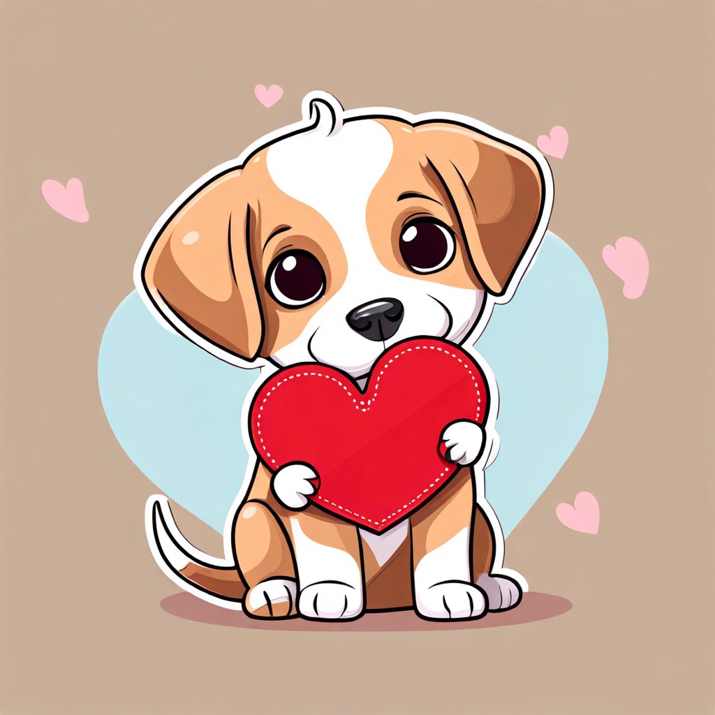 puppy with a heart shaped tag