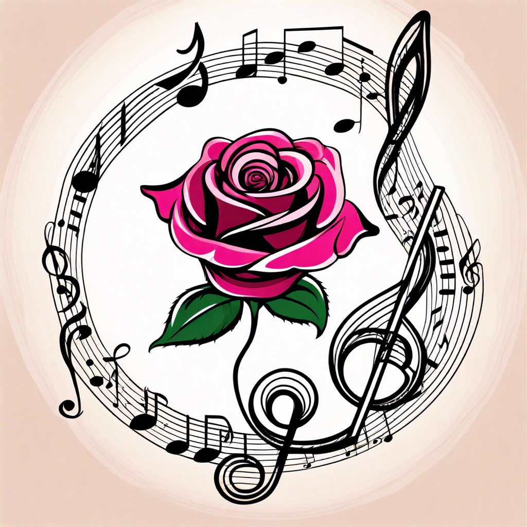 rose made of musical notes