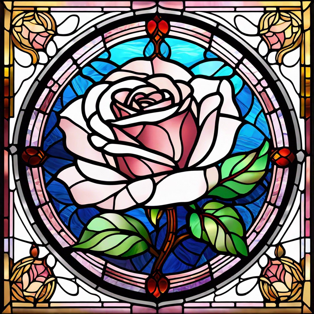 rose made of stained glass pieces