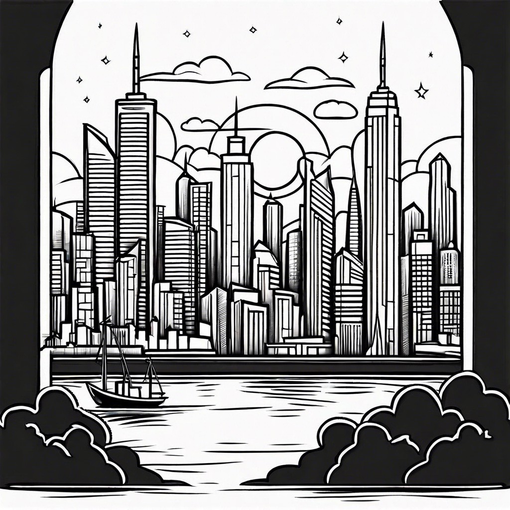 simplified cityscape outline
