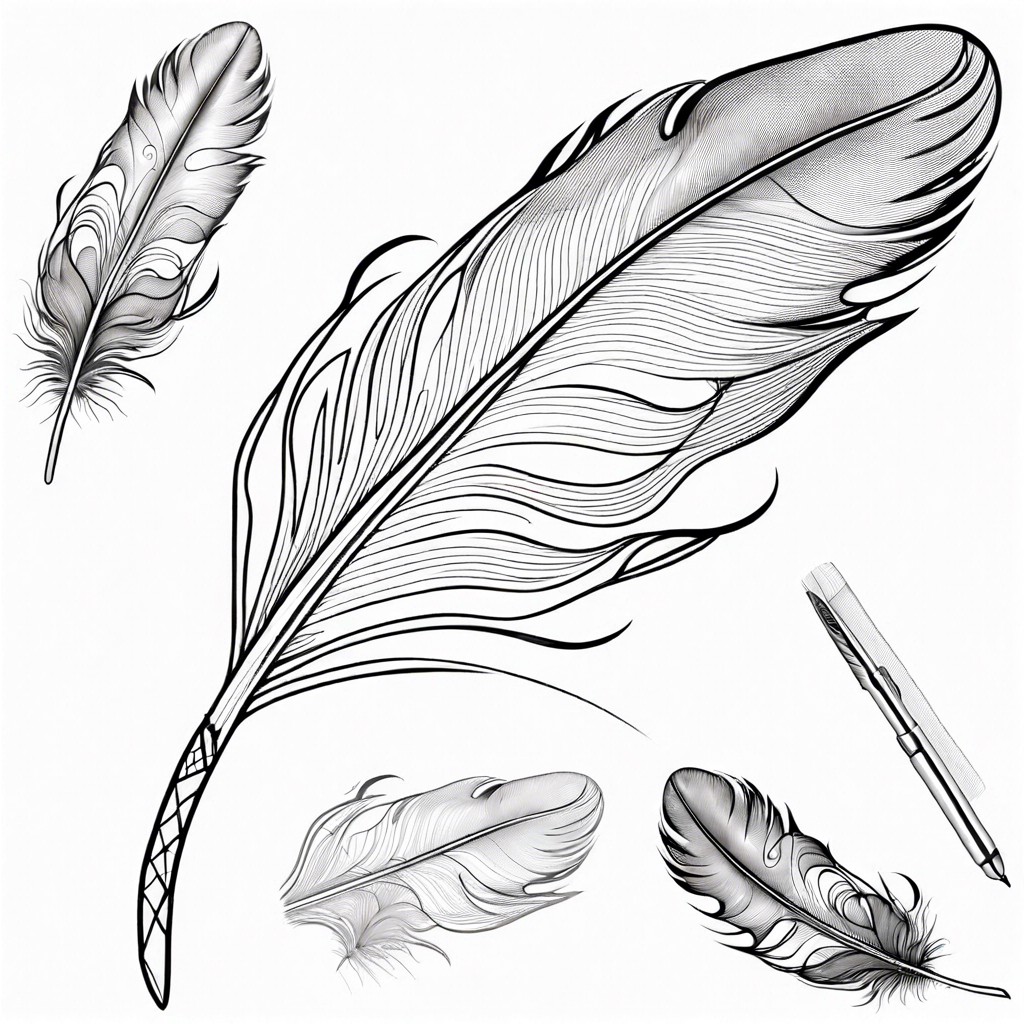 single feather outline
