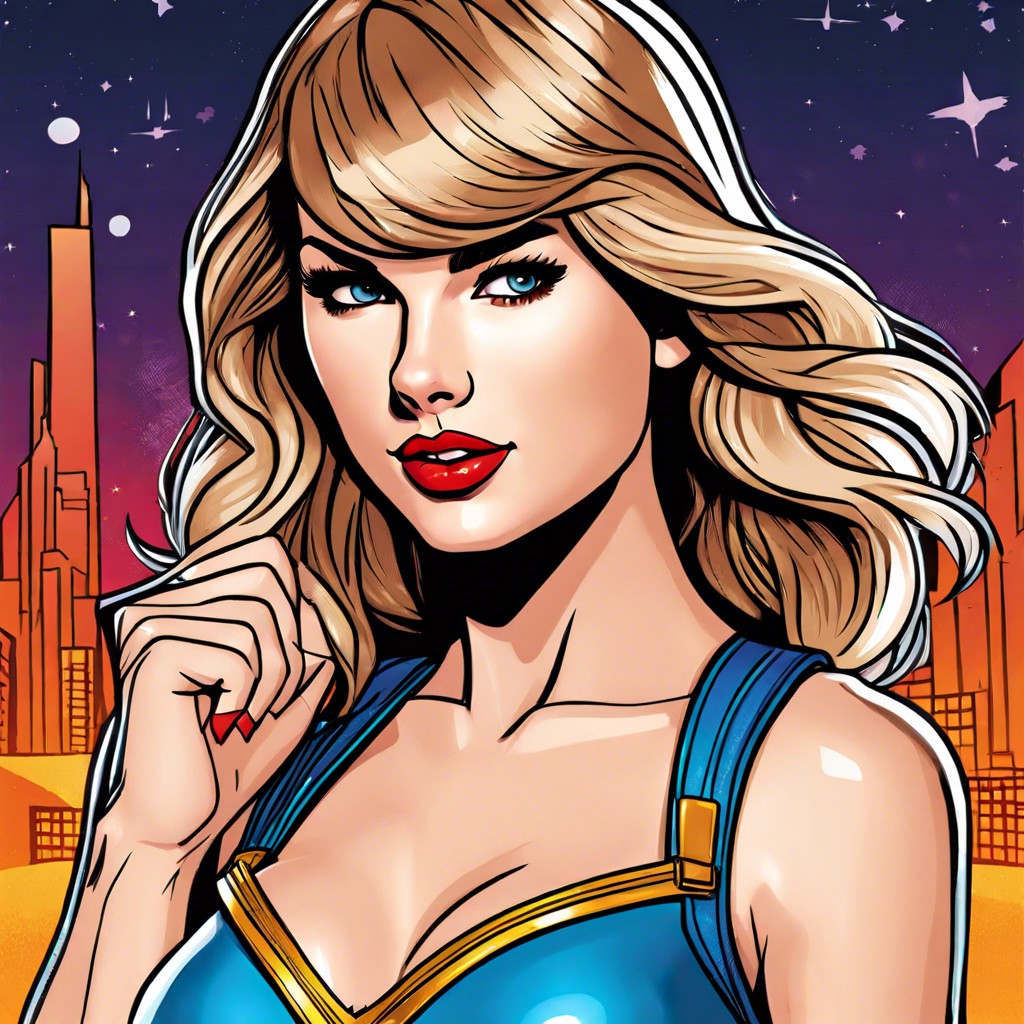 taylor swift as part of a comic book cover