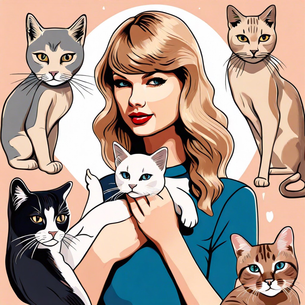 taylor swift with her cats meredith and olivia