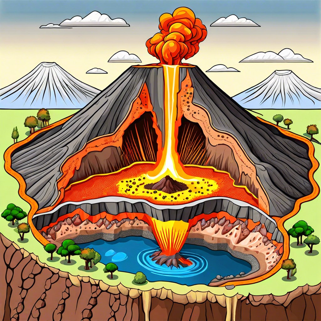 volcanic eruption cross section