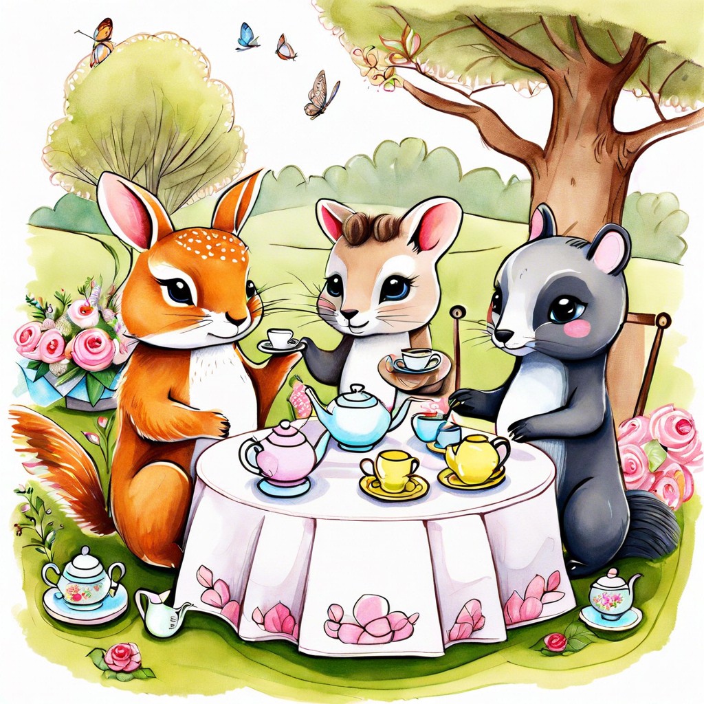 tea party with tiny teacups